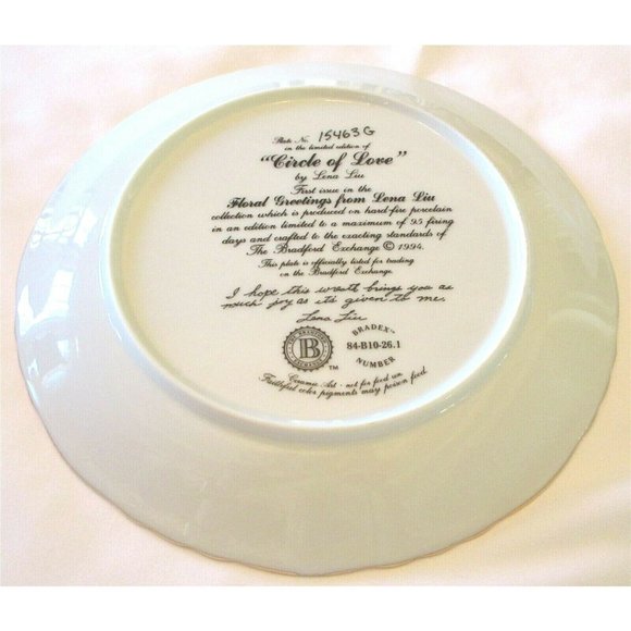 Lena Liu CIRCLE OF LOVE Plate 1st FLORAL GREETINGS - Picture 6 of 7